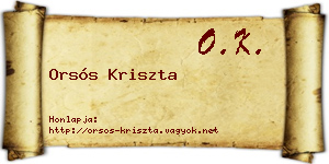 Orsós Kriszta névjegykártya